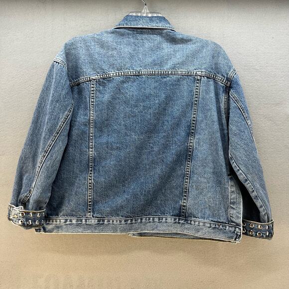 Blank NYC Denim Jean Jacket Women's Size Small Studding Preppy 90s Rocker Barbie - Picture 9 of 11